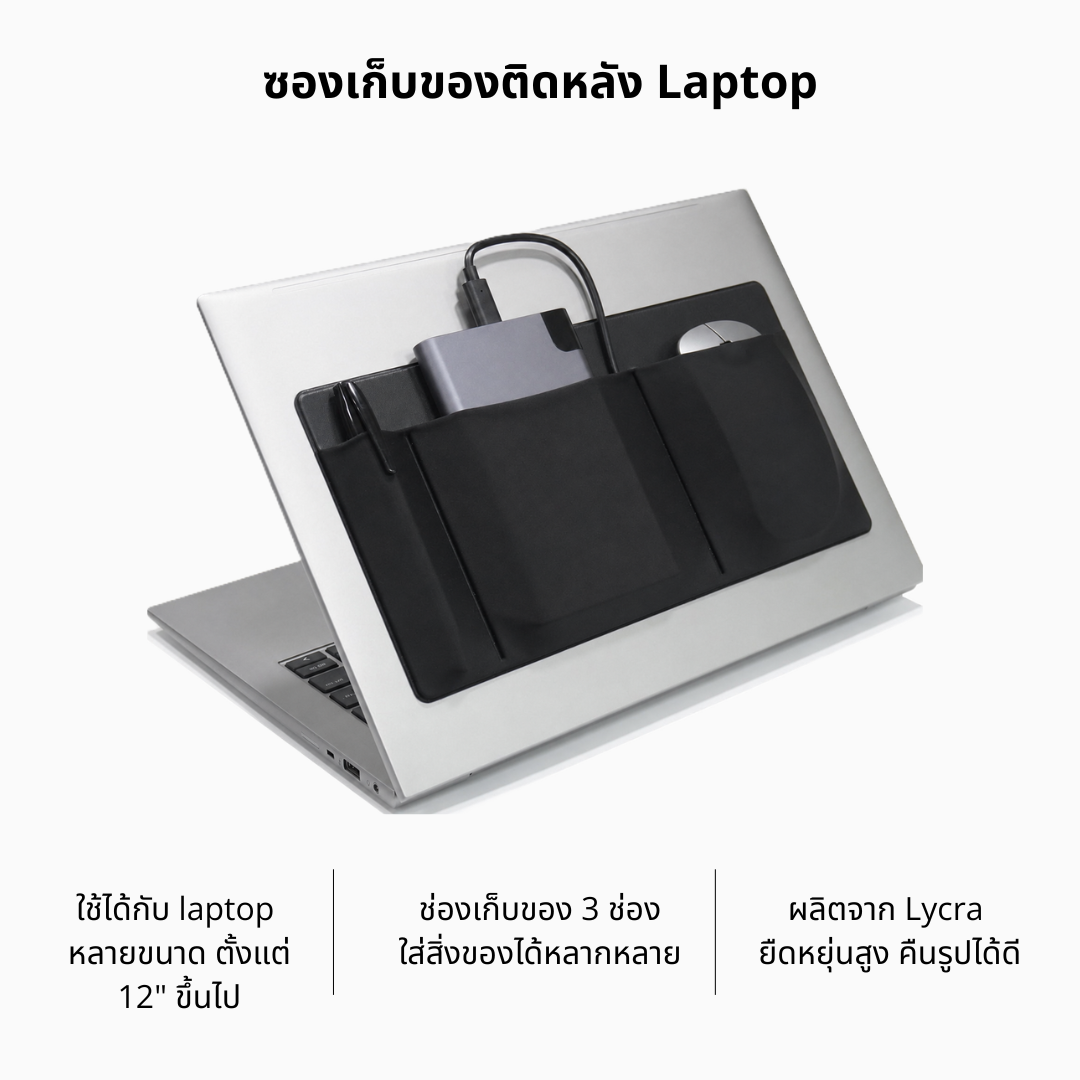 3-Pocket Stick-On Laptop Organizer